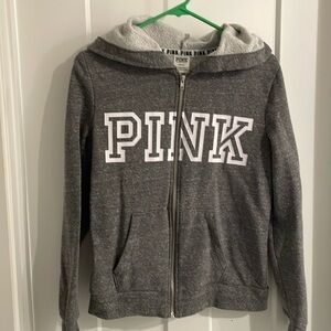 Victoria’s Secret PINK grey zip up hoodie medium